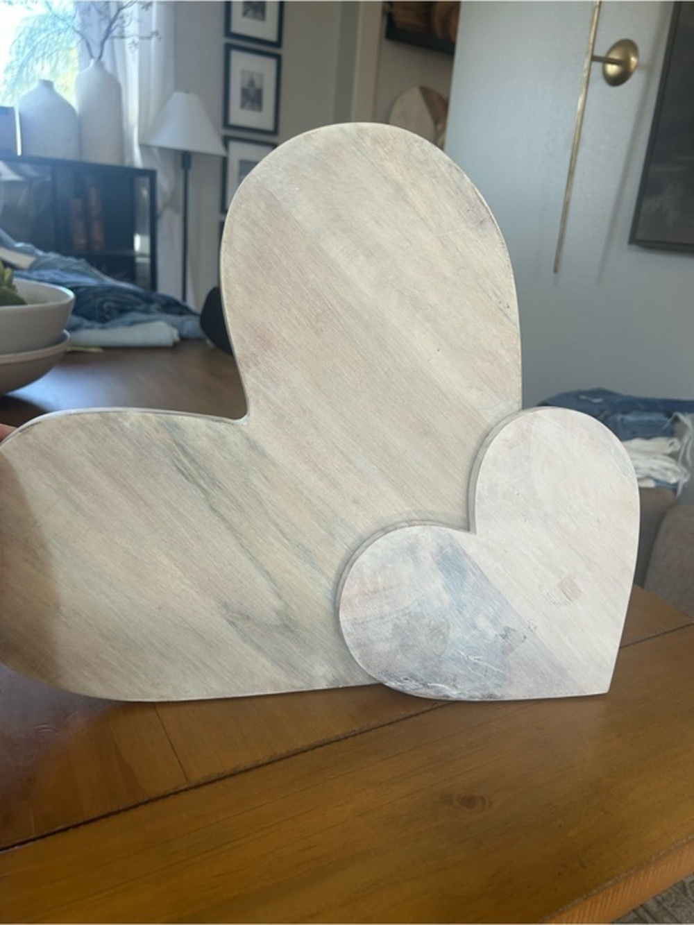 NWT Threshold Whitewashed Wood Serving Board and Trivet